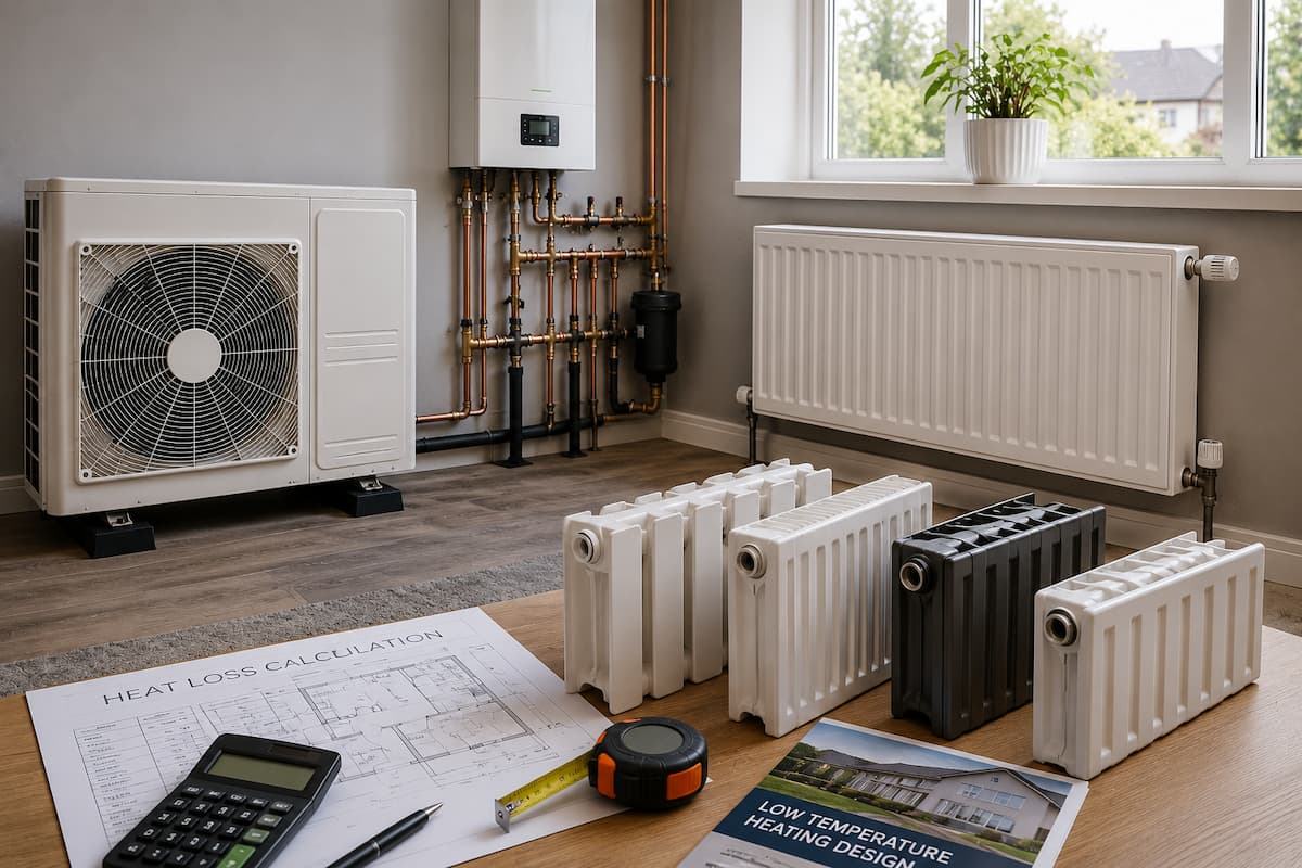 Radiator Output at 45°C, 55°C and 75°C